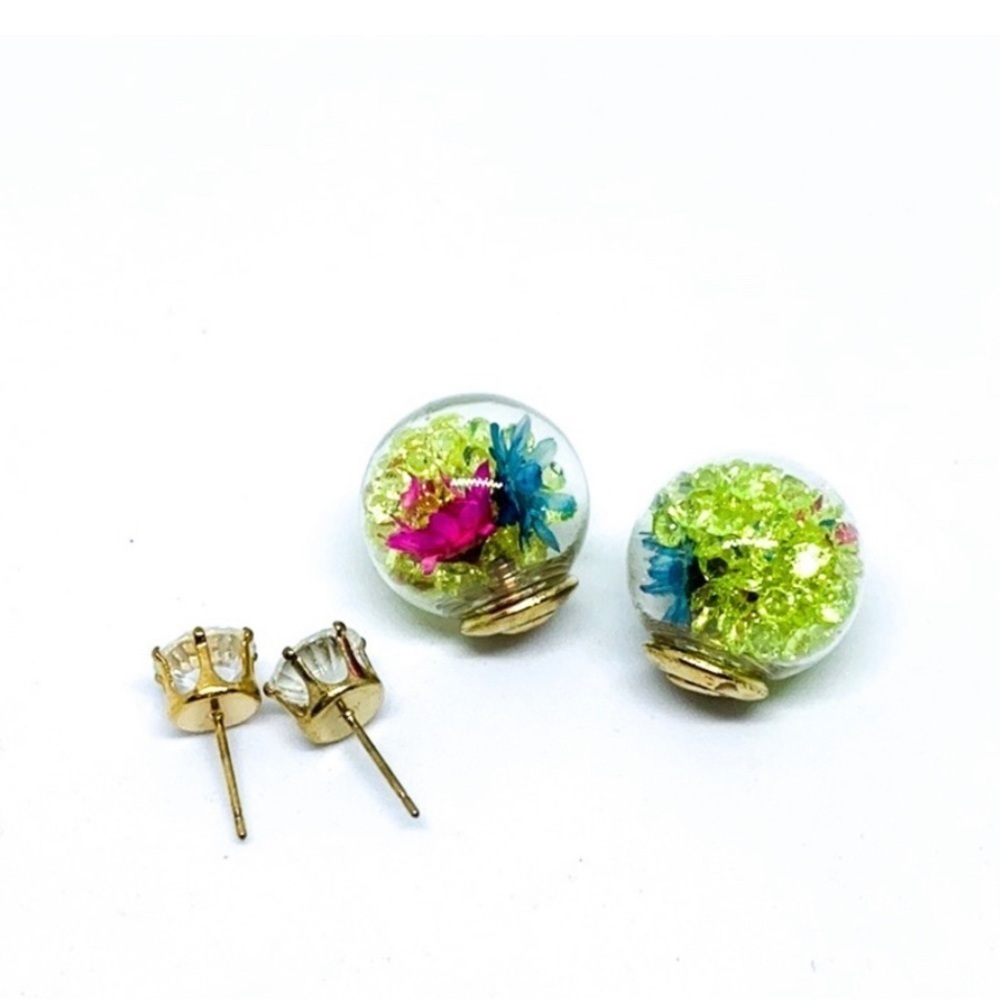NWT Super Unique Fun Gold Plated CZ bubble earrings new. Never worn - Picture 9 of 10